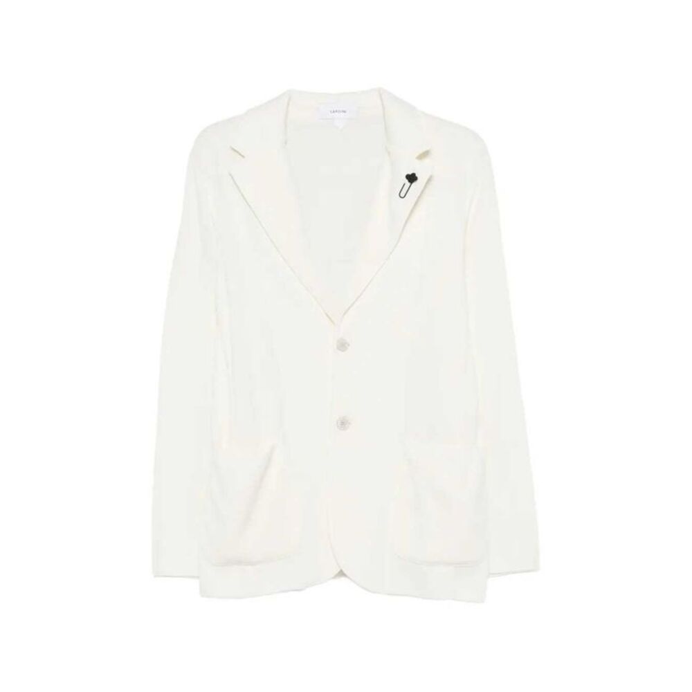 Lardini Men Jacket With Floral Brooch